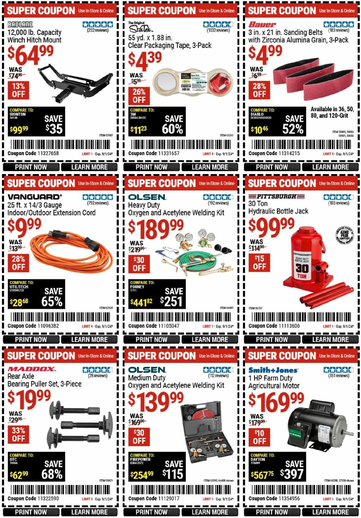 Harbor Freight Tools Weekly Ad from August 20