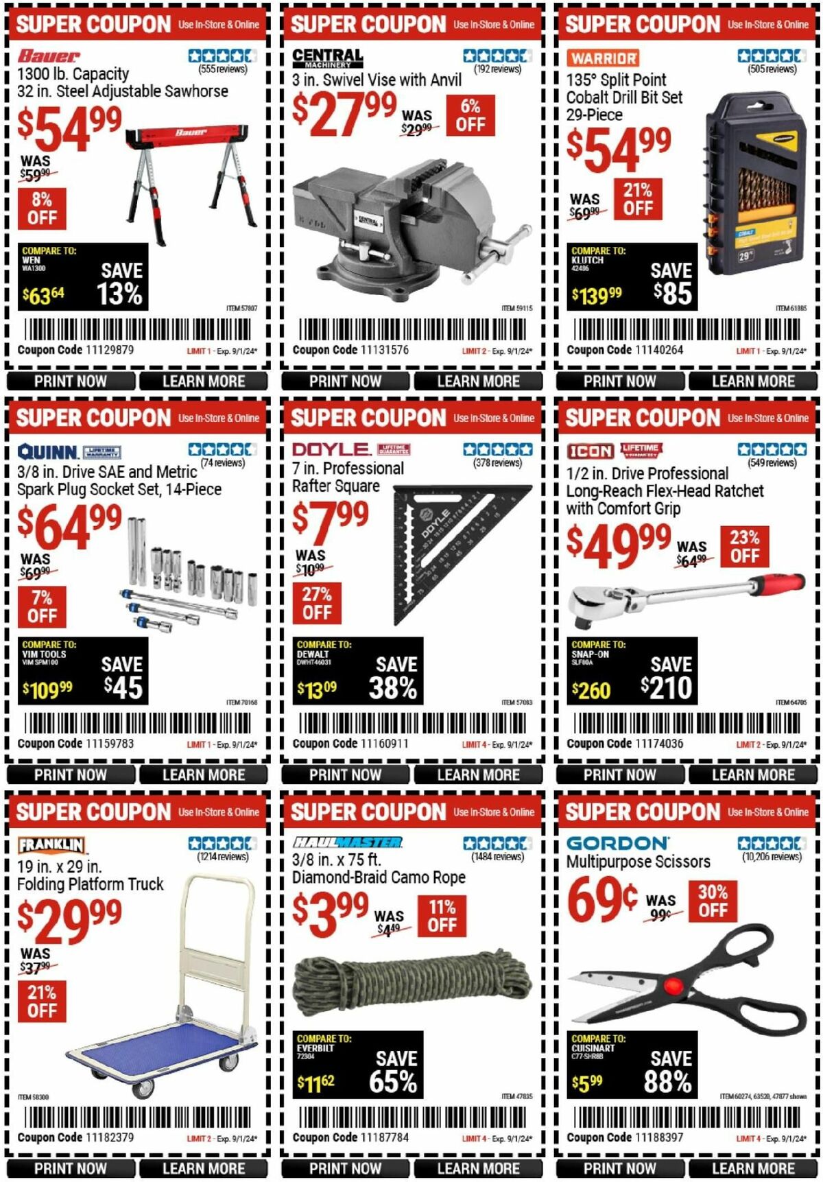 Harbor Freight Tools Weekly Ad from August 20