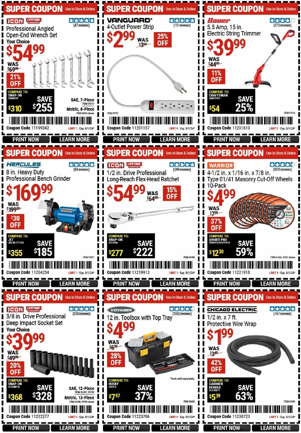 Harbor Freight Tools Weekly Ad from August 20