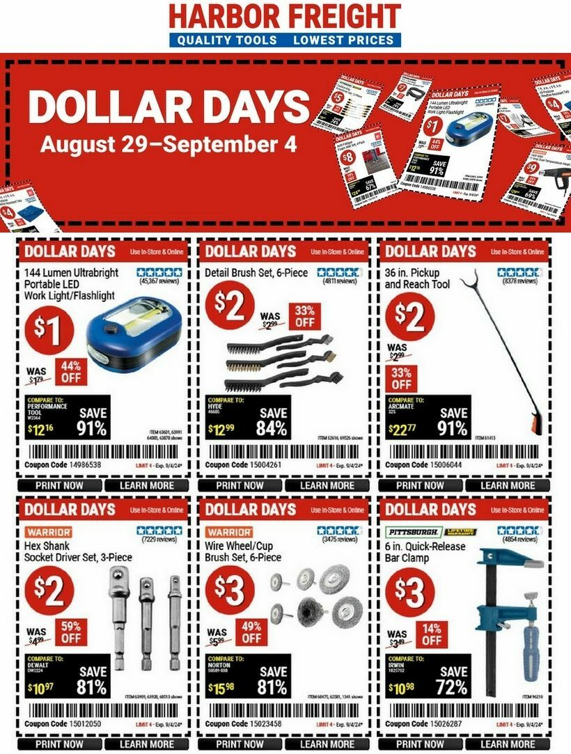 Harbor Freight Tools Weekly Ad from August 29