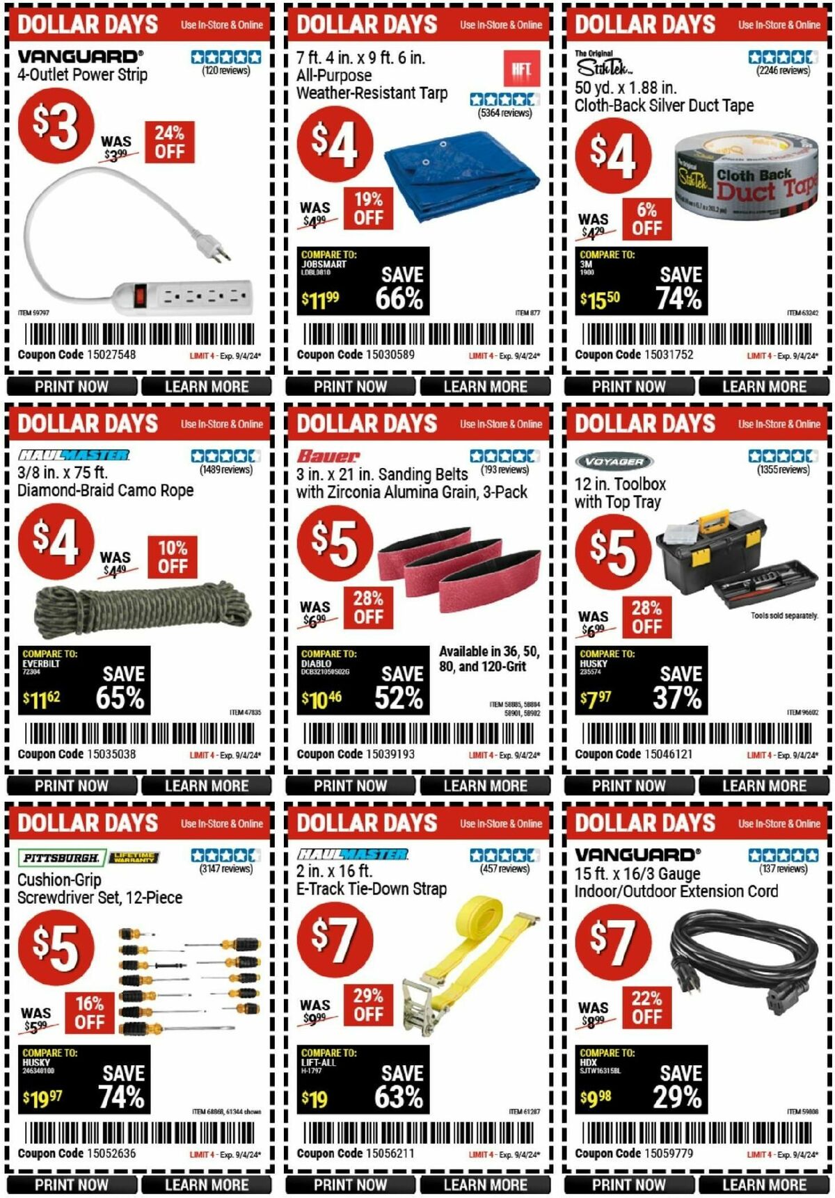 Harbor Freight Tools Weekly Ad from August 29