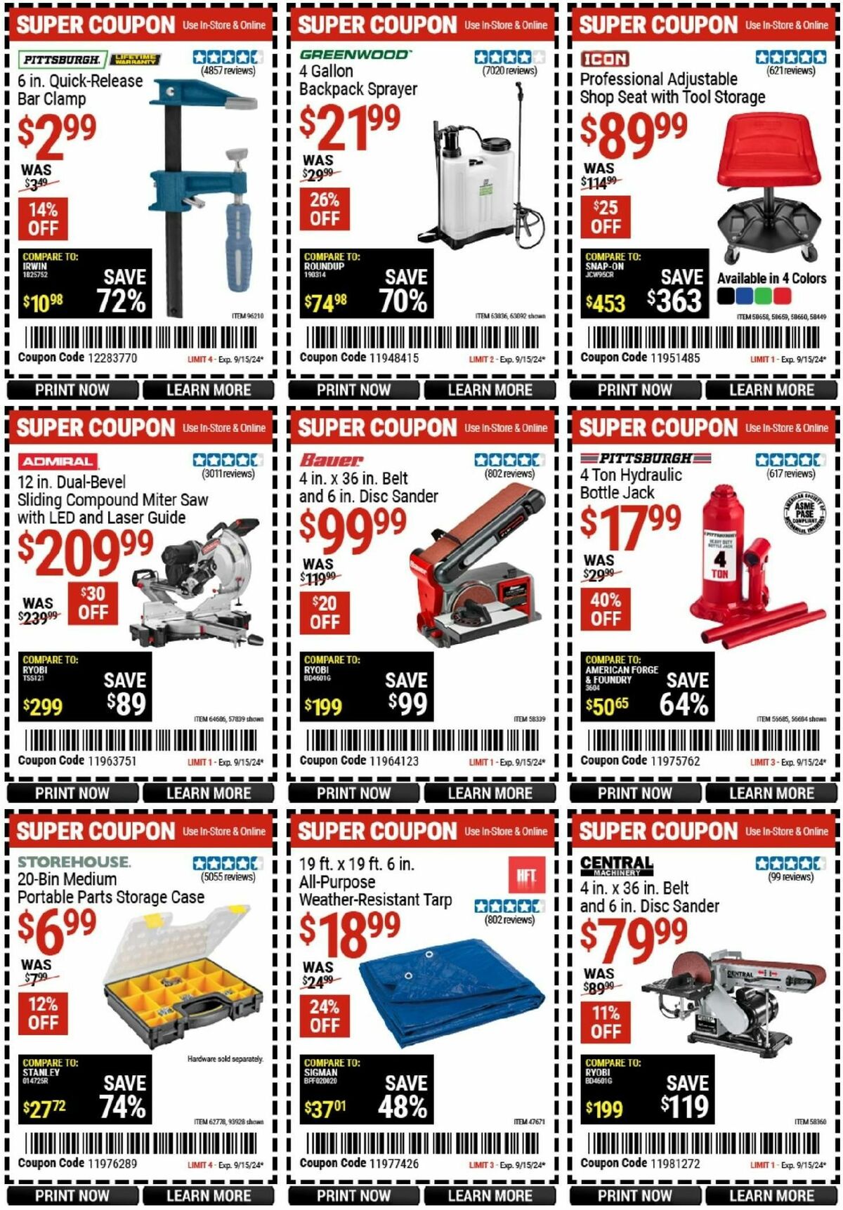 Harbor Freight Tools Weekly Ad from September 2