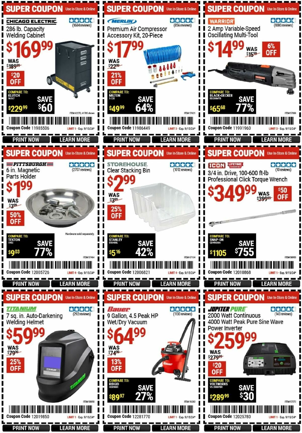 Harbor Freight Tools Weekly Ad from September 2