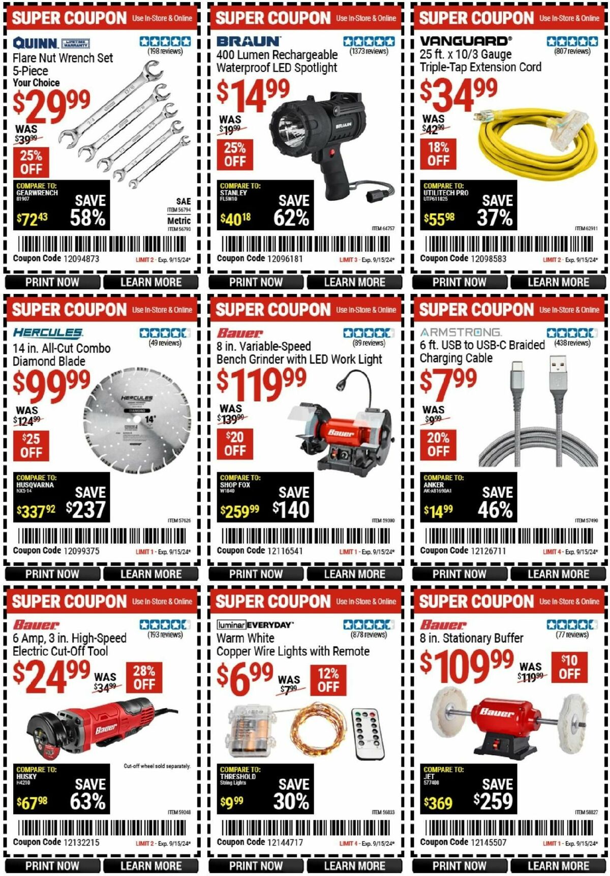 Harbor Freight Tools Weekly Ad from September 2