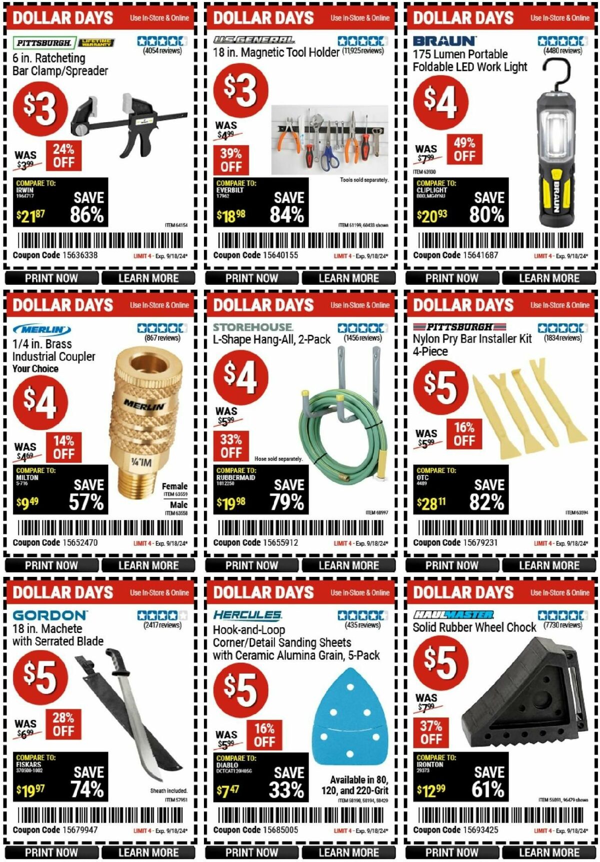 Harbor Freight Tools Weekly Ad from September 12