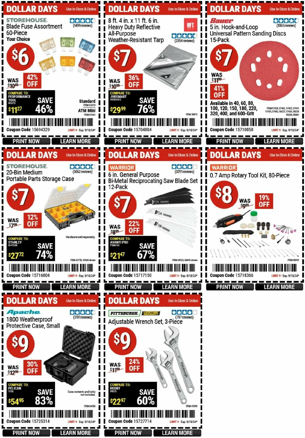 Harbor Freight Tools Weekly Ad from September 12