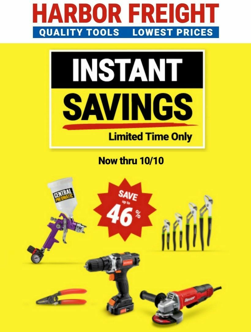 Harbor Freight Tools Instant Savings Weekly Ad from September 13