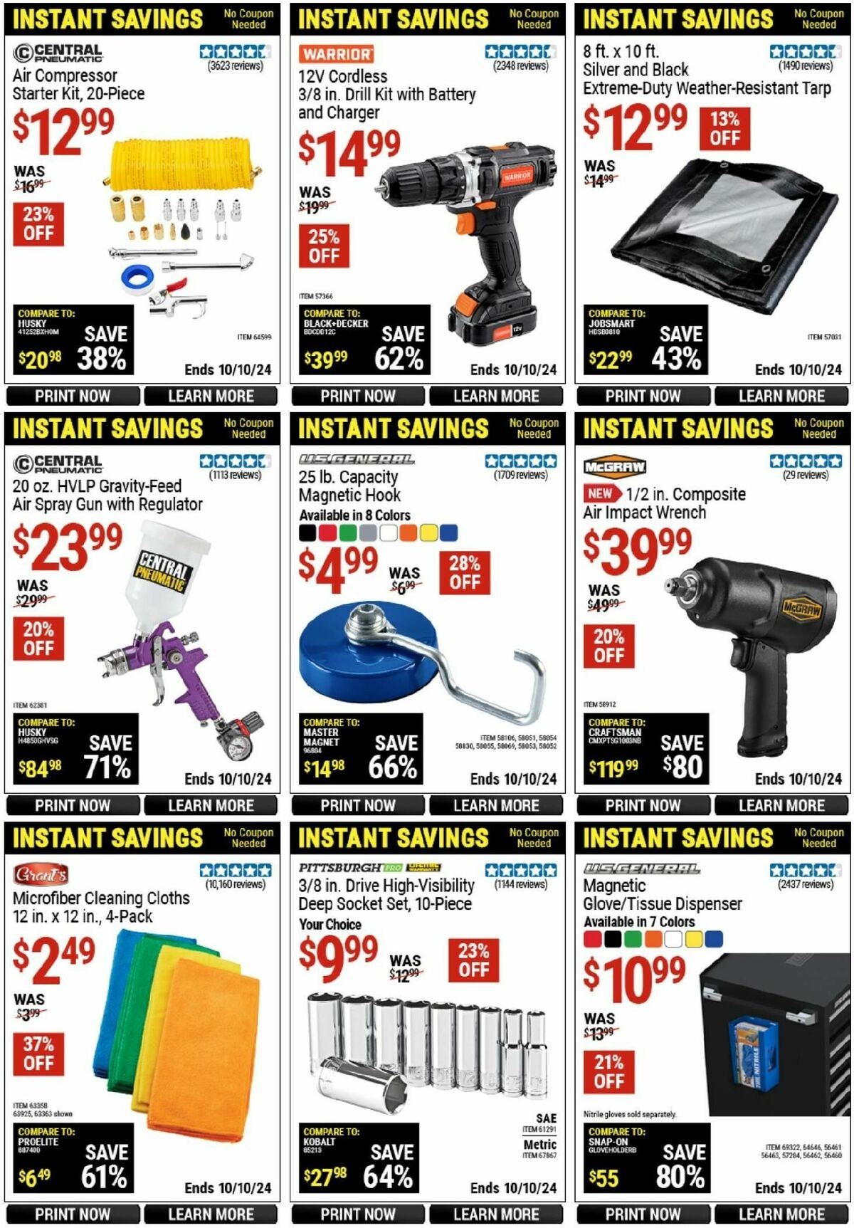 Harbor Freight Tools Instant Savings Weekly Ad from September 13