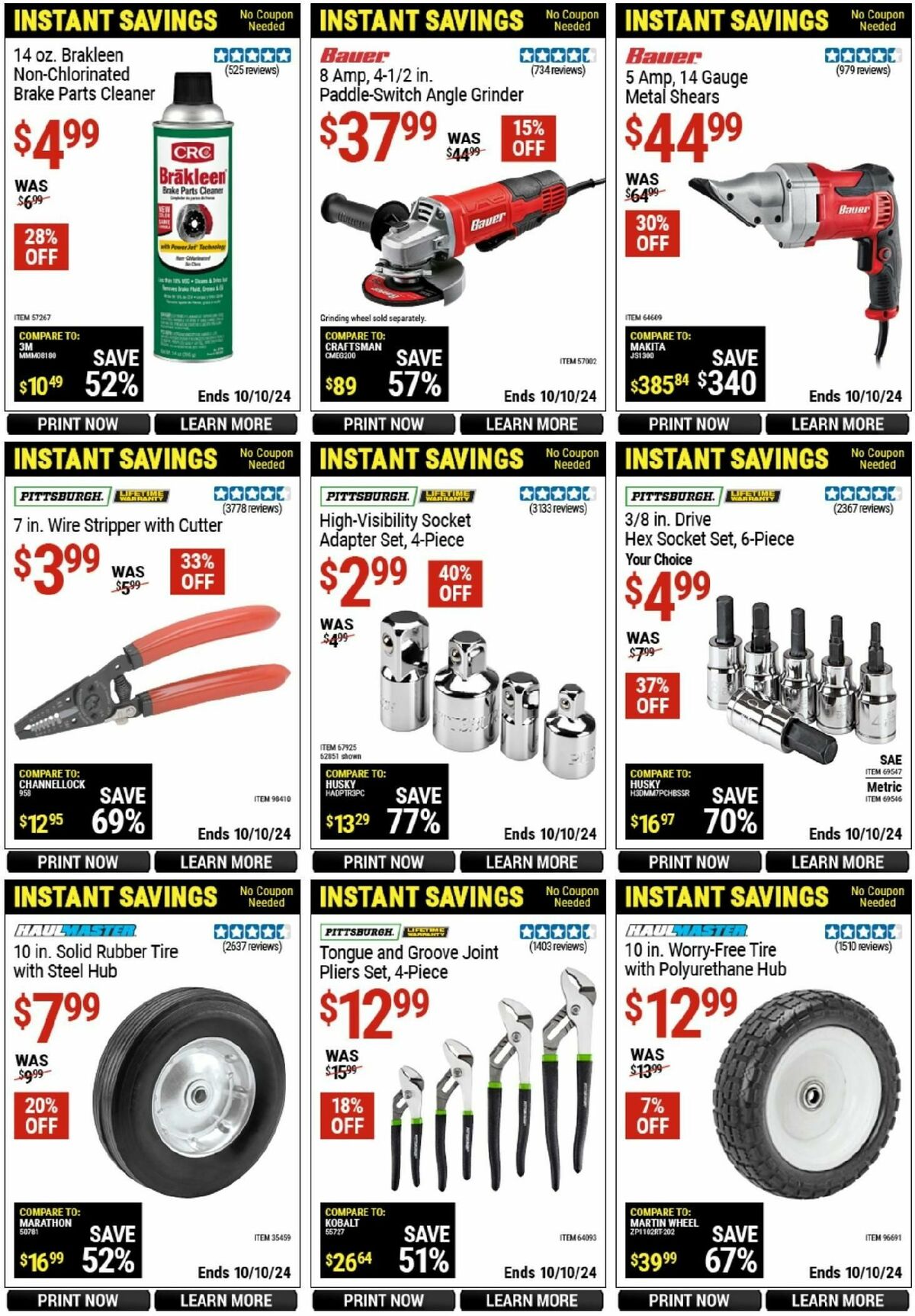 Harbor Freight Tools Instant Savings Weekly Ad from September 13