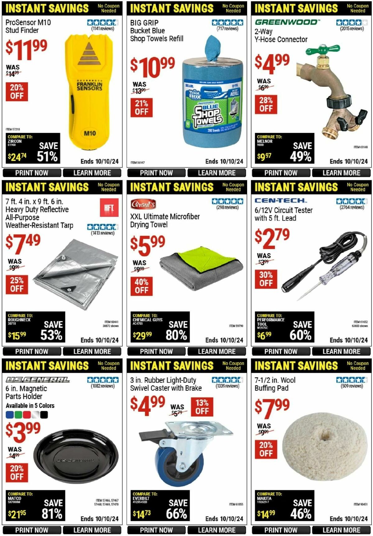 Harbor Freight Tools Instant Savings Weekly Ad from September 13