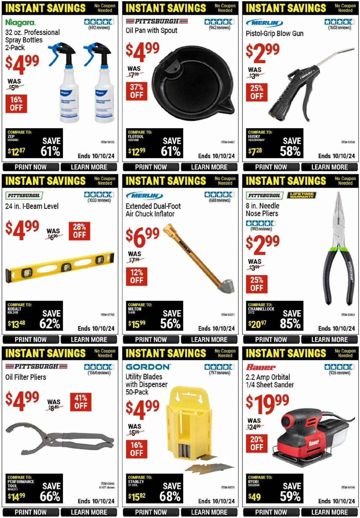 Harbor Freight Tools Instant Savings Weekly Ad from September 13