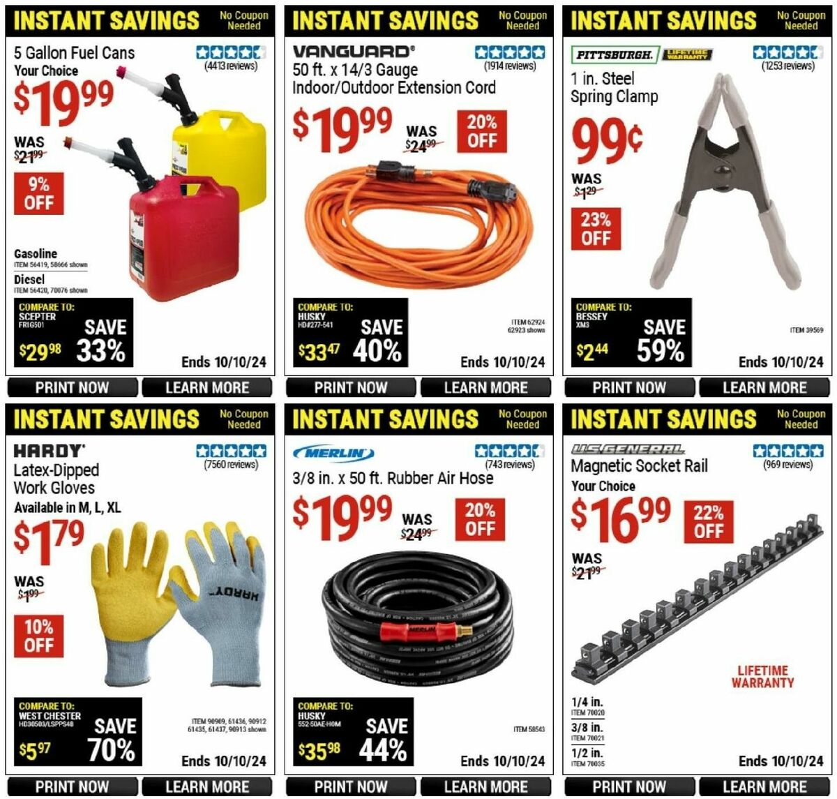 Harbor Freight Tools Instant Savings Weekly Ad from September 13