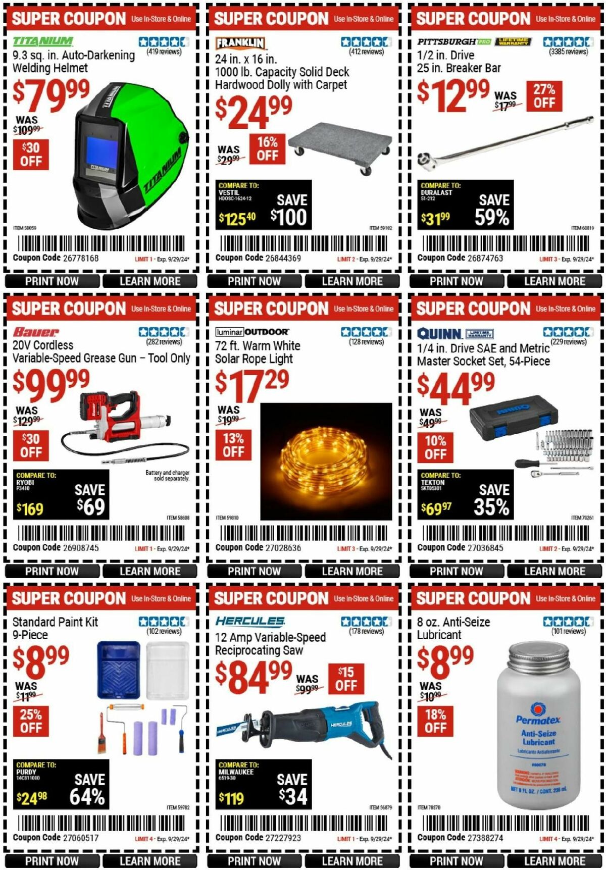 Harbor Freight Tools Weekly Ad from September 16