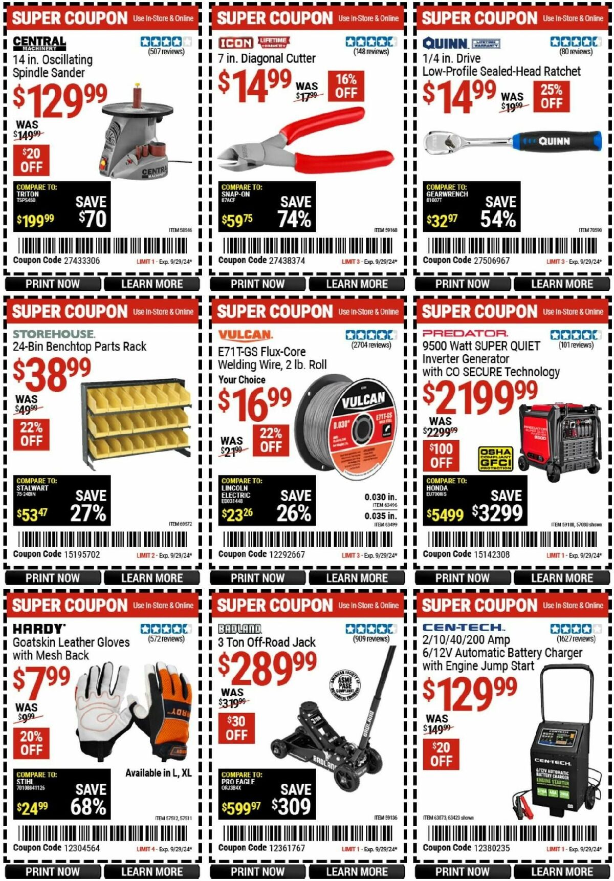 Harbor Freight Tools Weekly Ad from September 16