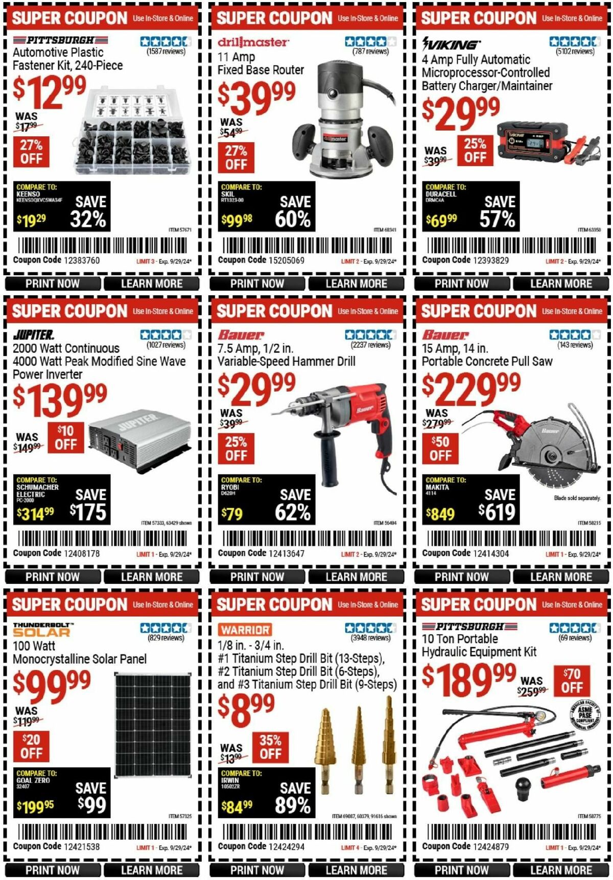 Harbor Freight Tools Weekly Ad from September 16