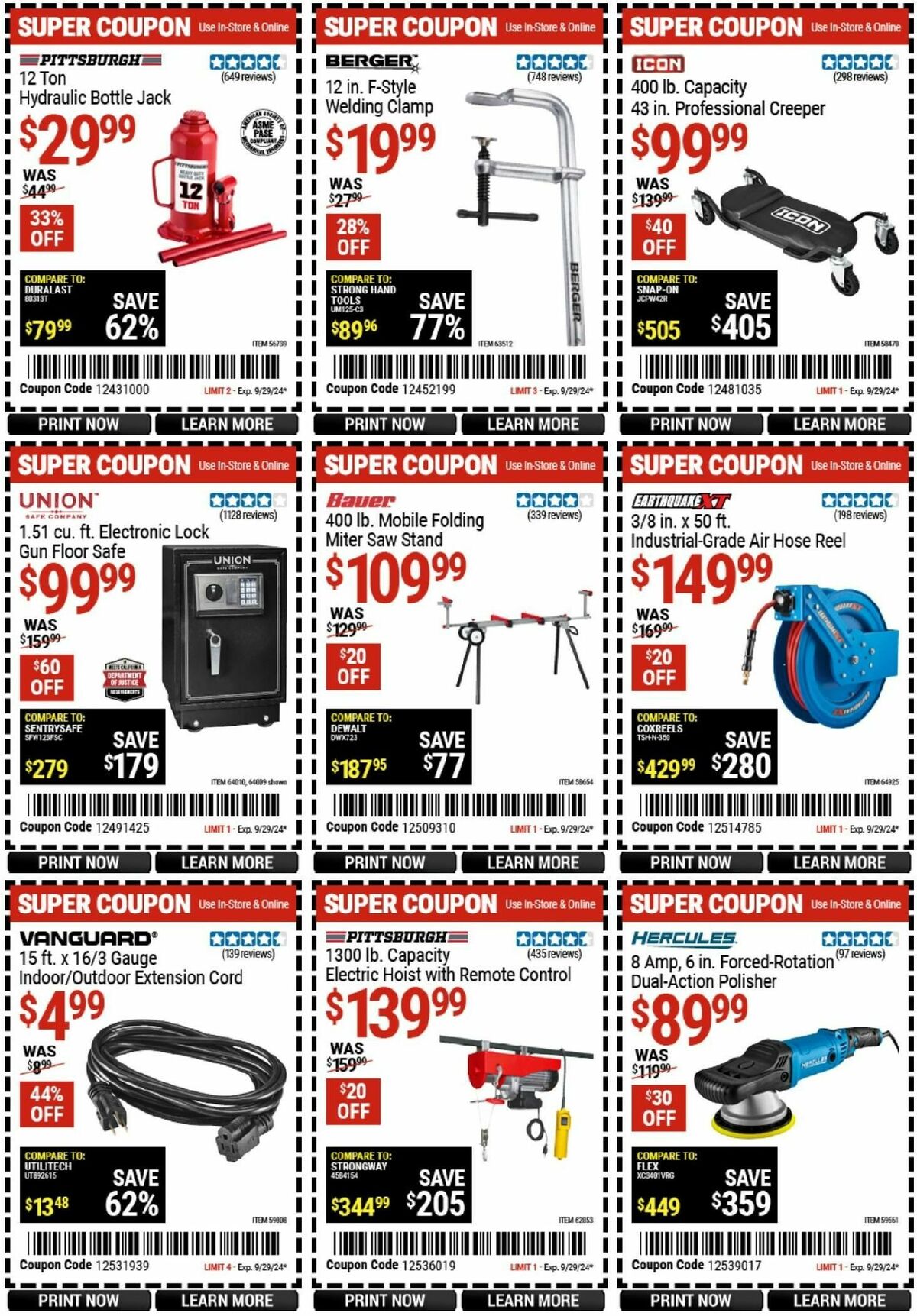 Harbor Freight Tools Weekly Ad from September 16