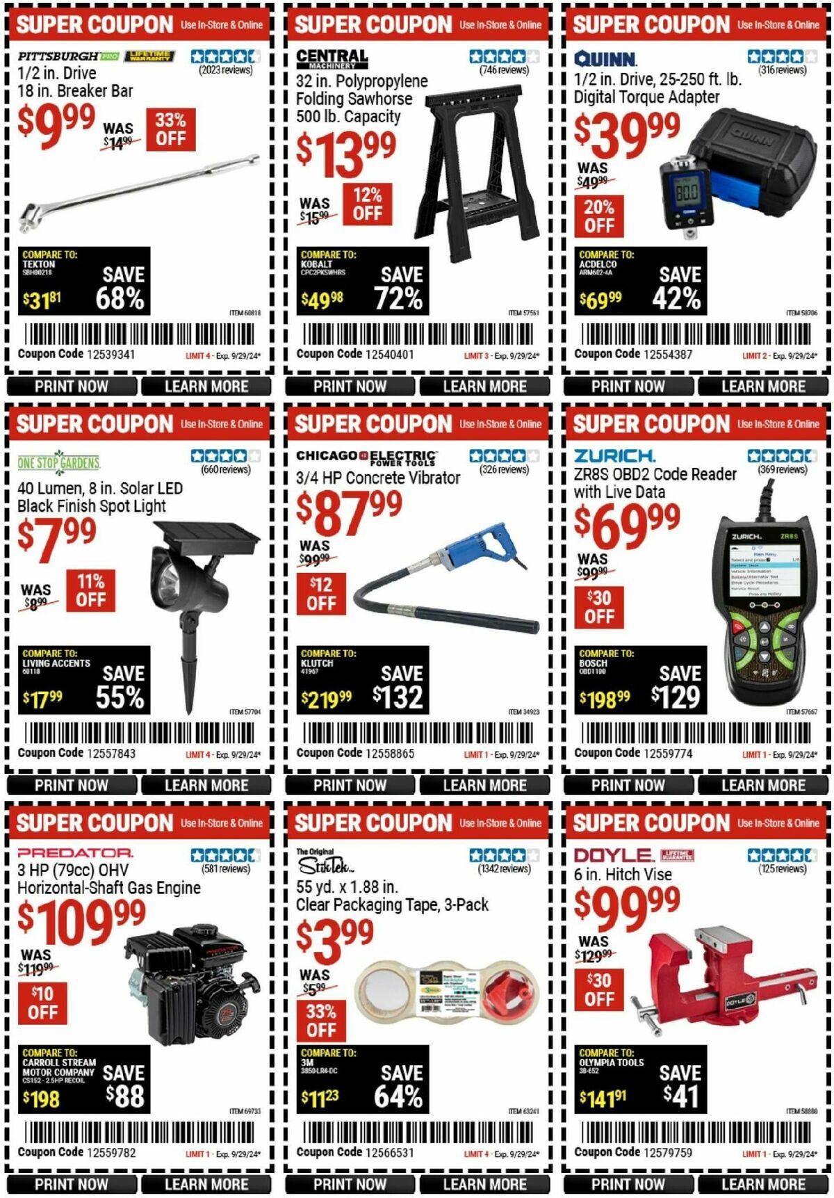 Harbor Freight Tools Weekly Ad from September 16