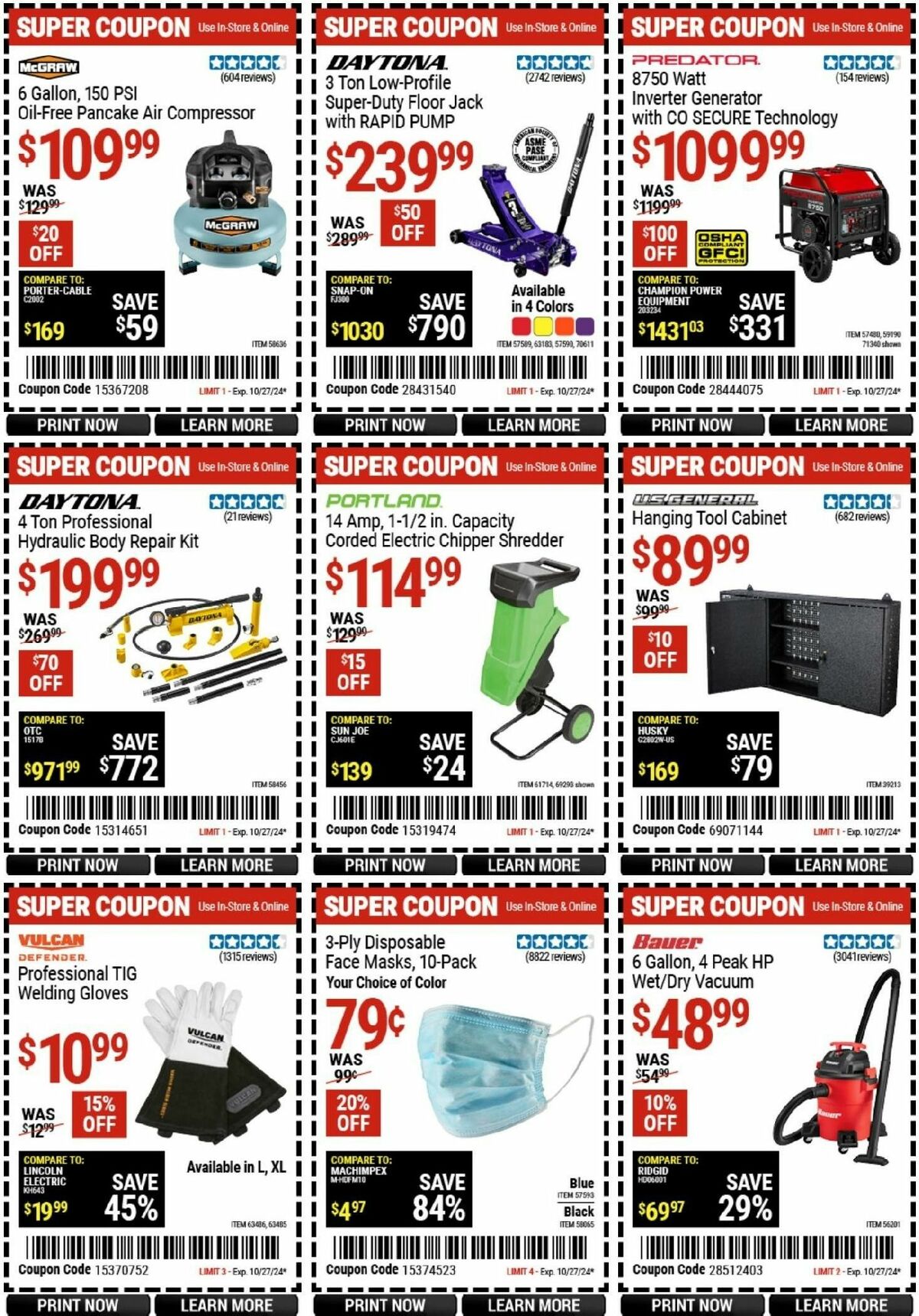 Harbor Freight Tools Weekly Ad from October 14