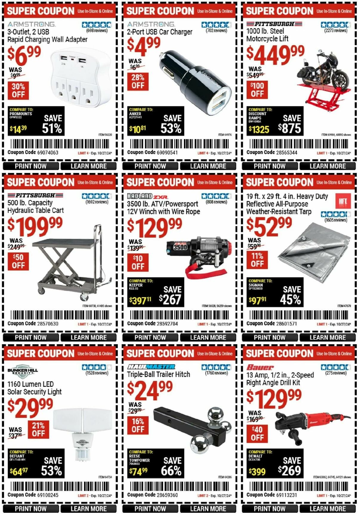 Harbor Freight Tools Weekly Ad from October 14