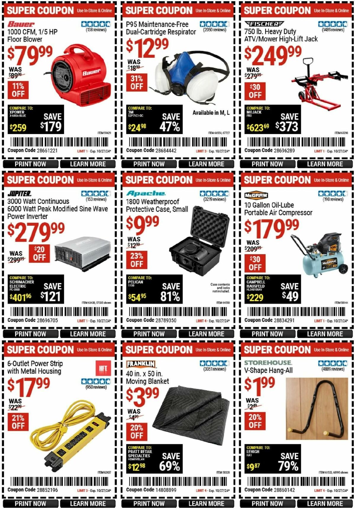 Harbor Freight Tools Weekly Ad from October 14