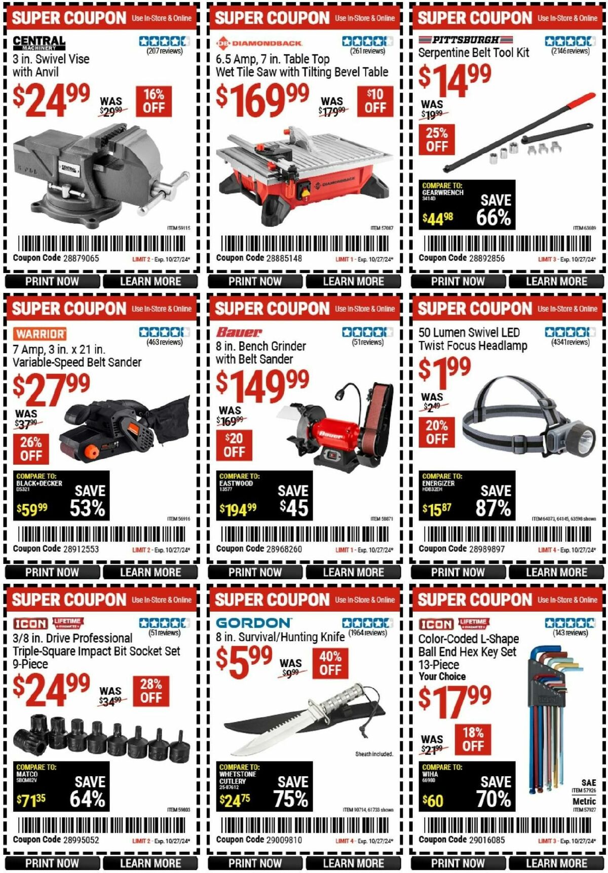 Harbor Freight Tools Weekly Ad from October 14