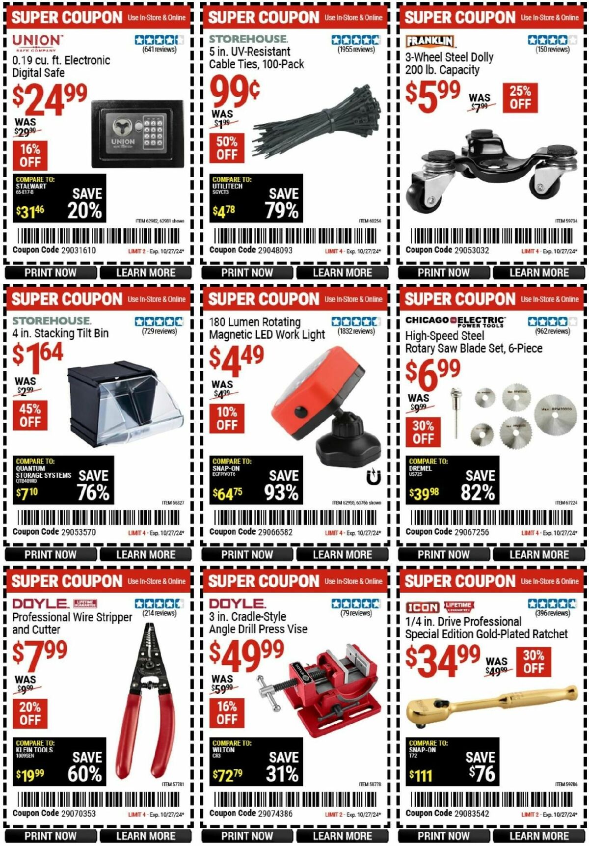 Harbor Freight Tools Weekly Ad from October 14