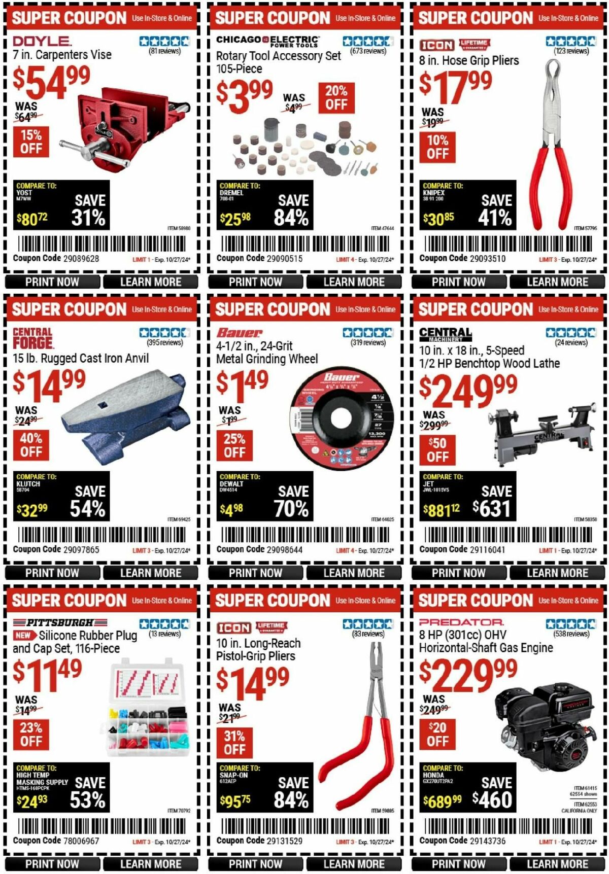 Harbor Freight Tools Weekly Ad from October 14