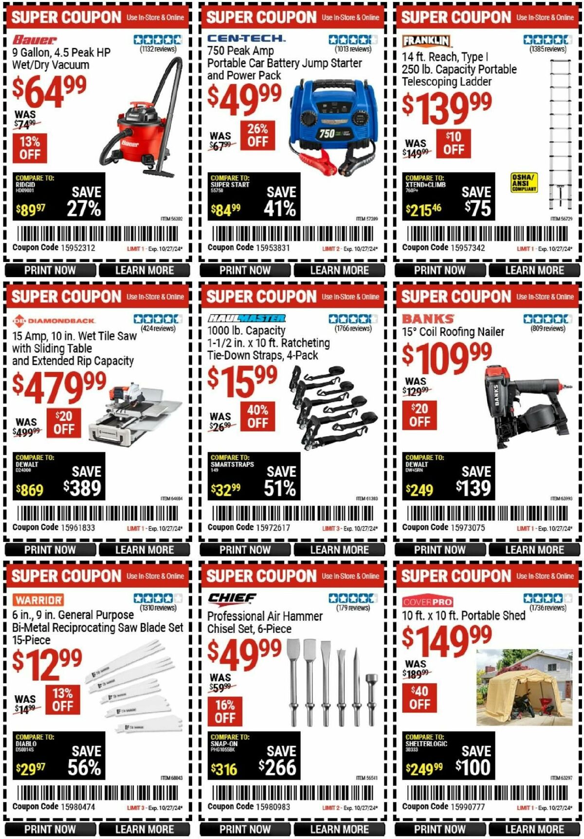 Harbor Freight Tools Weekly Ad from October 14