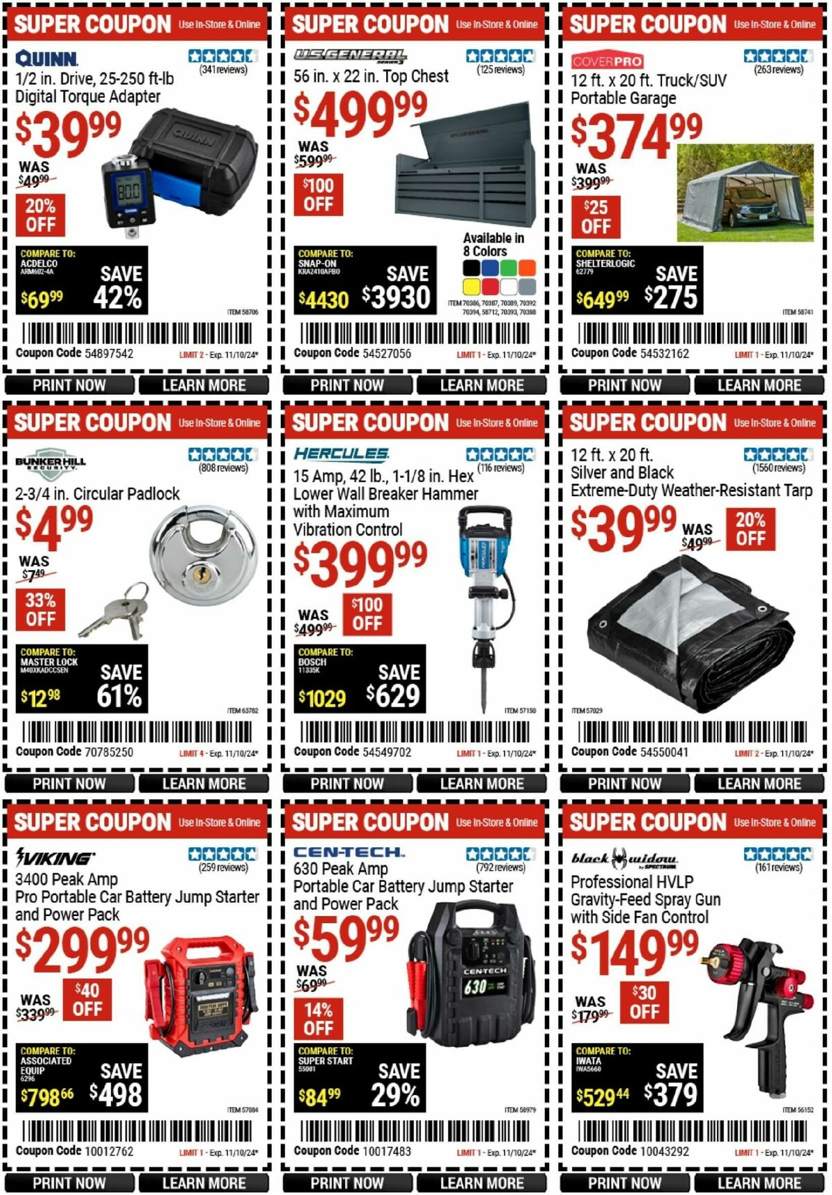 Harbor Freight Tools Weekly Ad from October 28