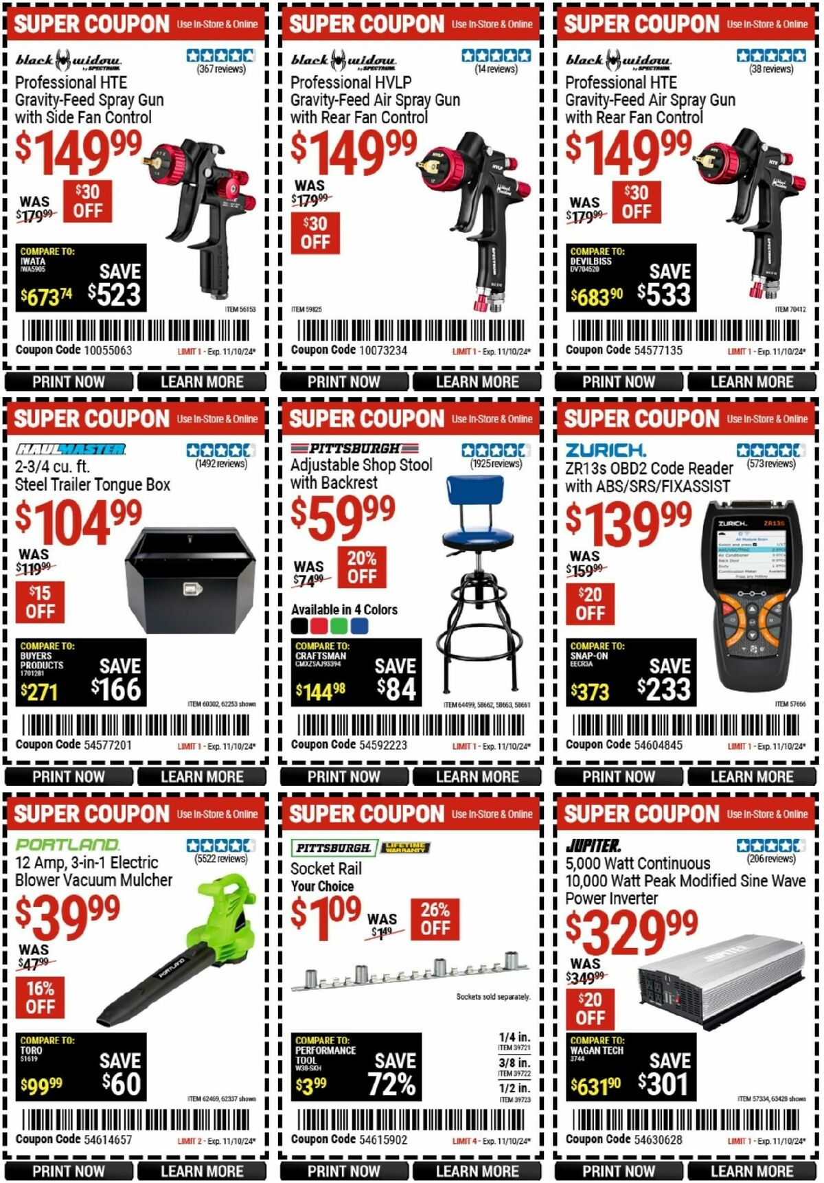 Harbor Freight Tools Weekly Ad from October 28