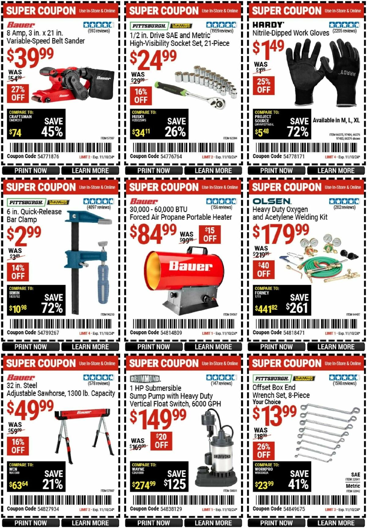 Harbor Freight Tools Weekly Ad from October 28