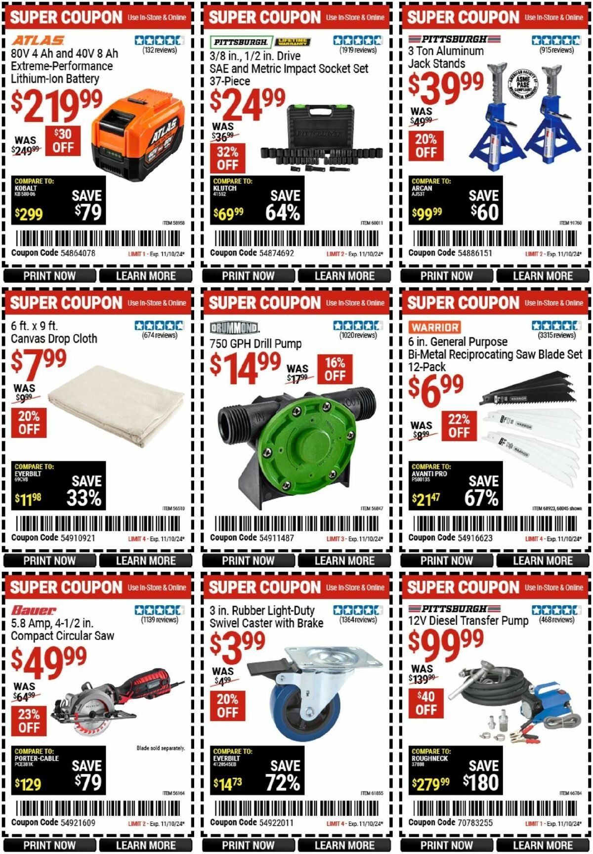 Harbor Freight Tools Weekly Ad from October 28