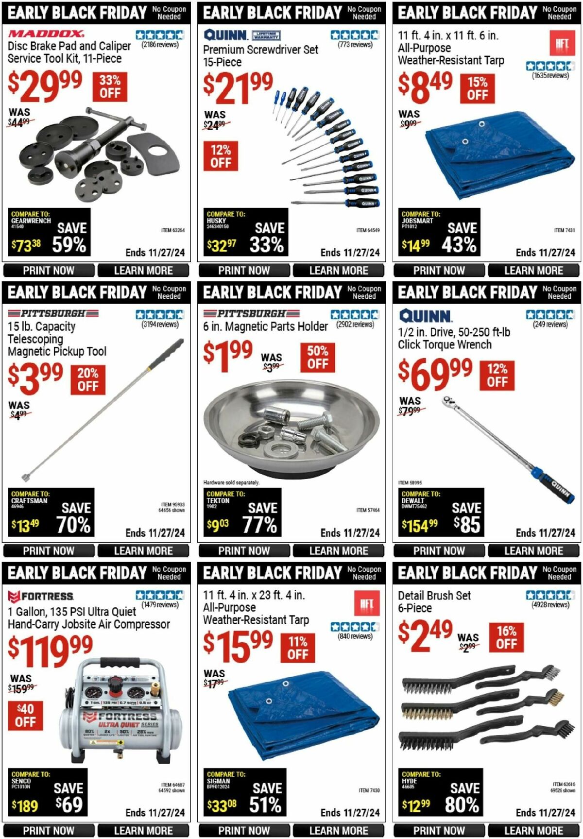 Harbor Freight Tools Black Friday Weekly Ad from November 10