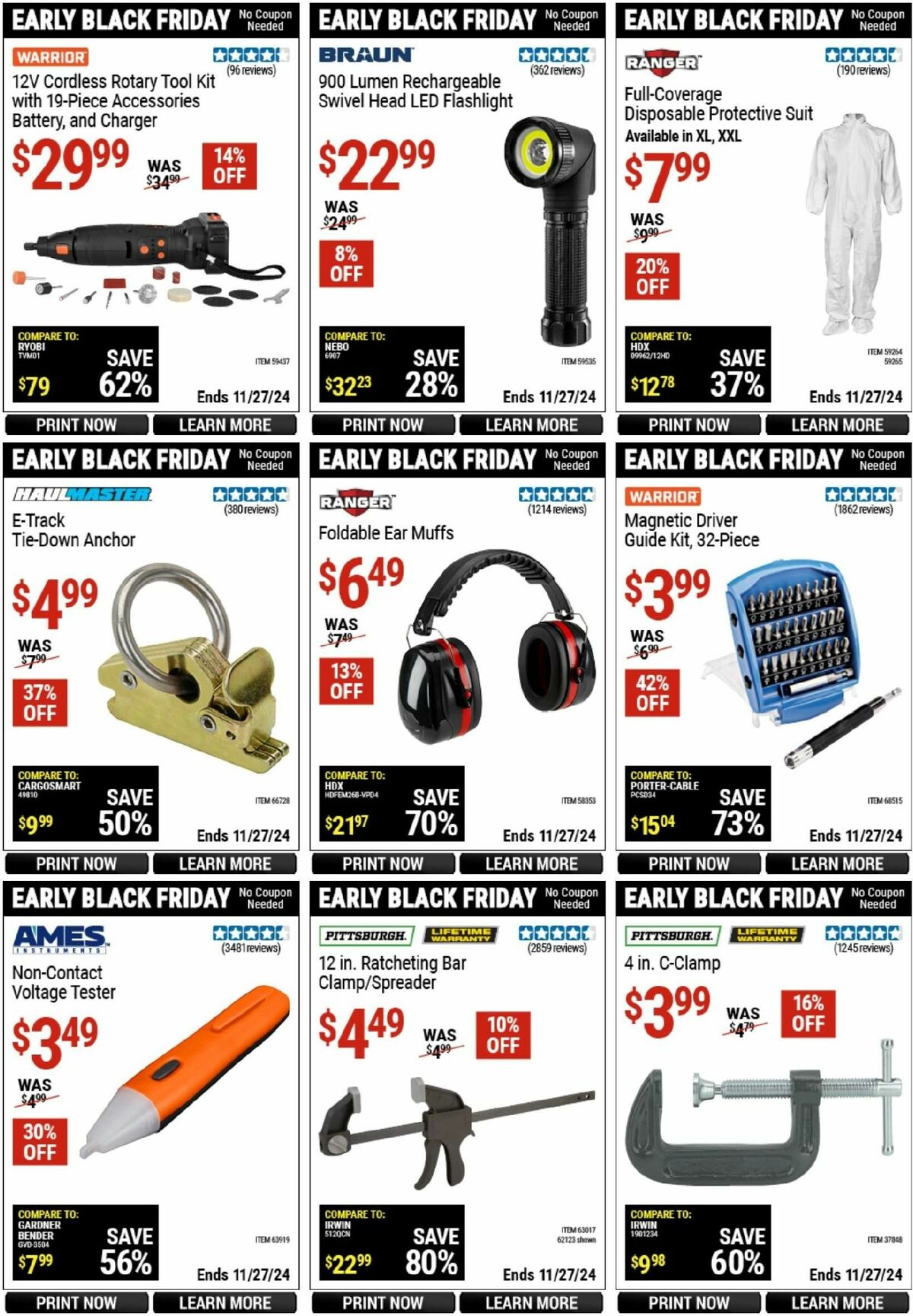 Harbor Freight Tools Black Friday Weekly Ad from November 10