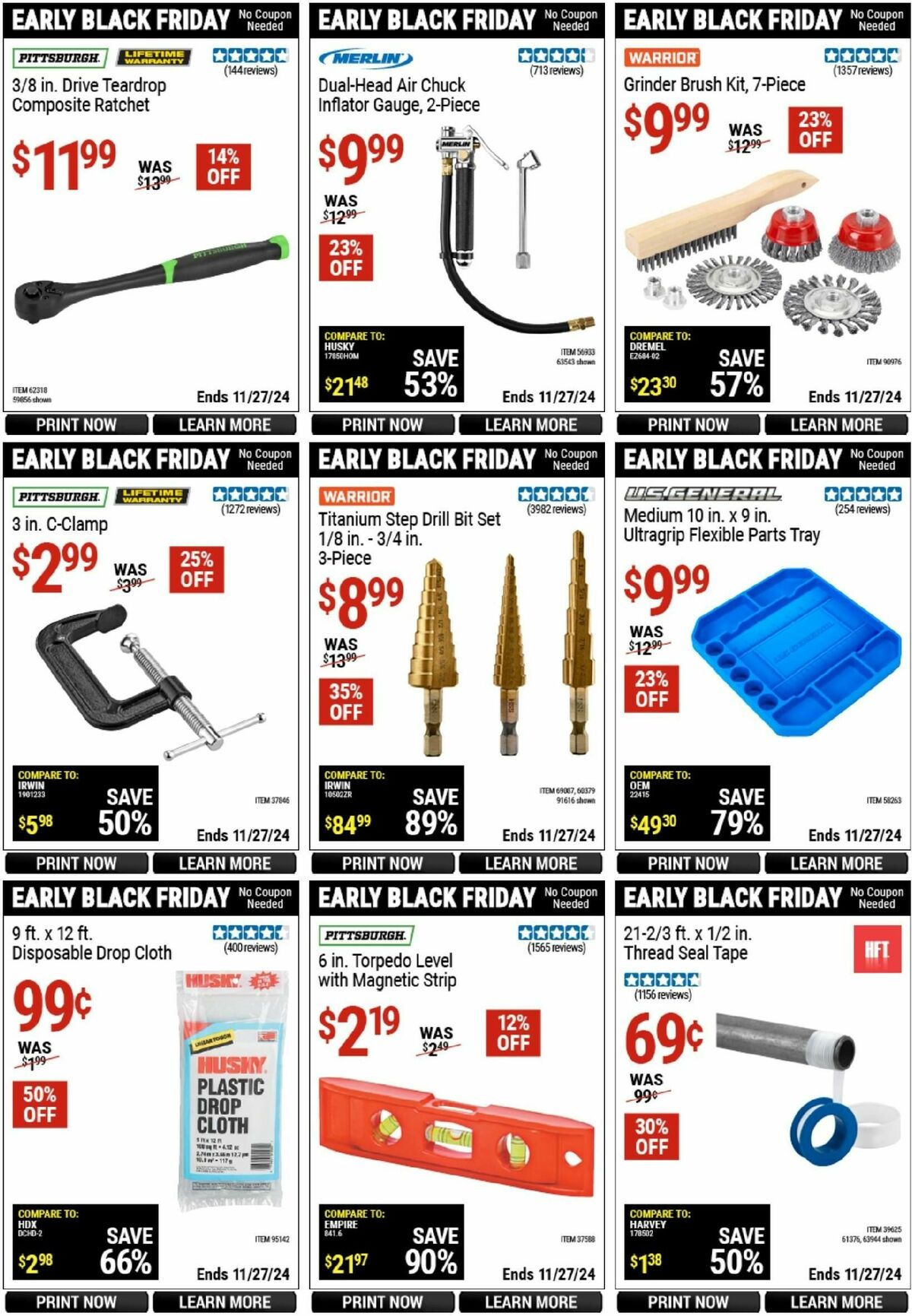 Harbor Freight Tools Black Friday Weekly Ad from November 10