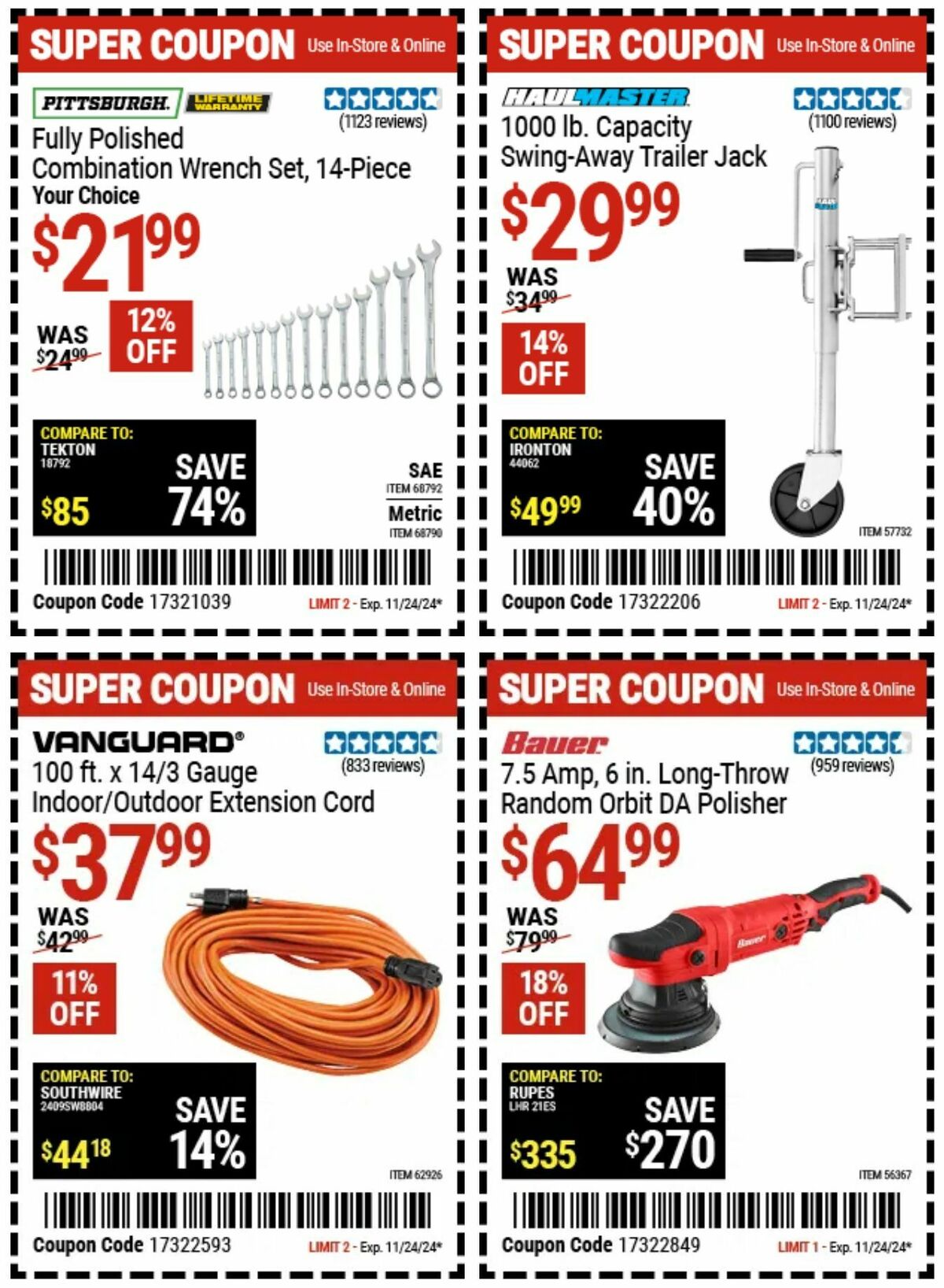 Harbor Freight Tools FREE GIFT, NO PURCHASE REQUIRED! Weekly Ad from November 23