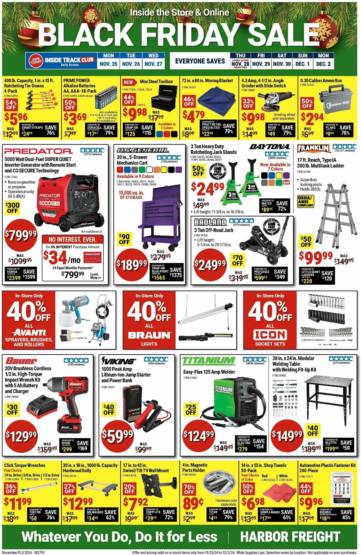 Harbor Freight Tools Weekly Ad from November 25