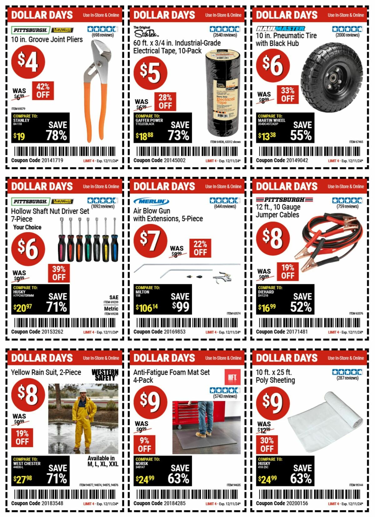 Harbor Freight Tools Dollar Days Weekly Ad from November 29