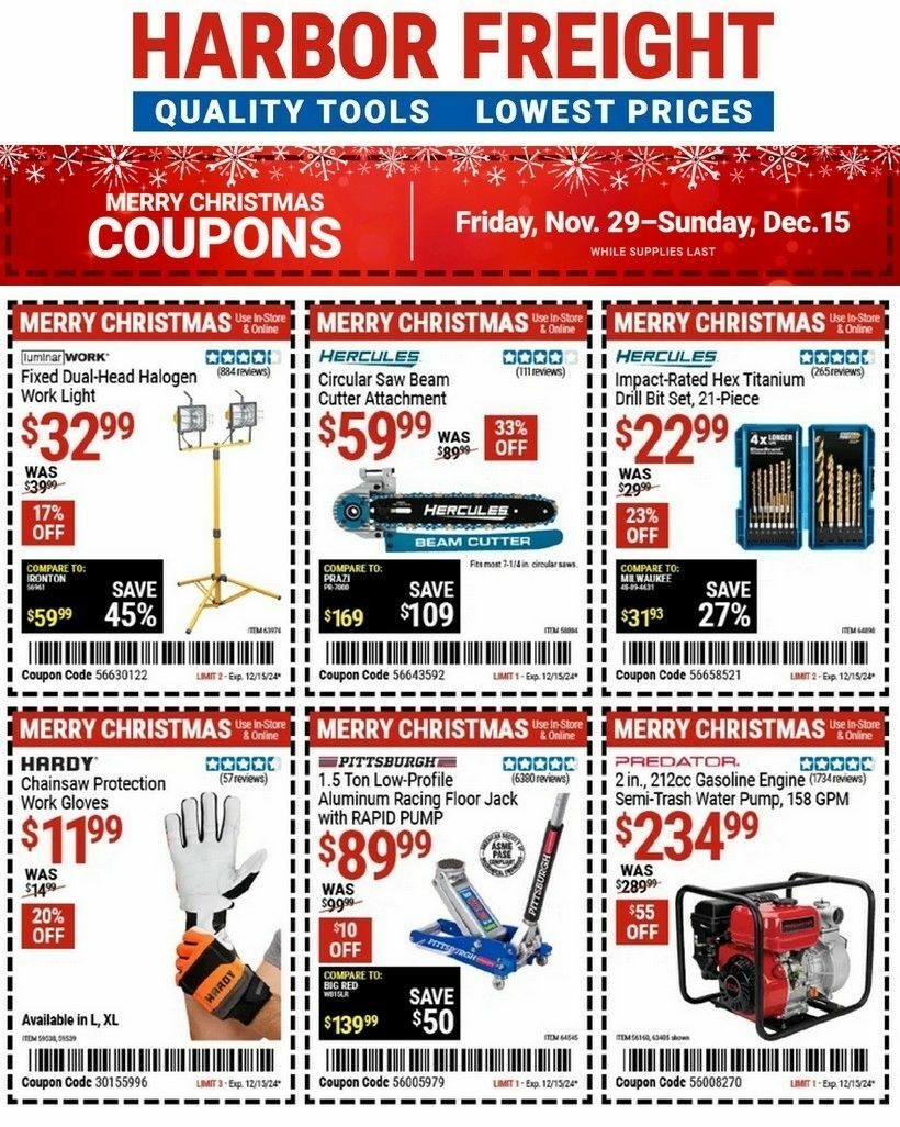 Harbor Freight Tools Weekly Ad from November 29