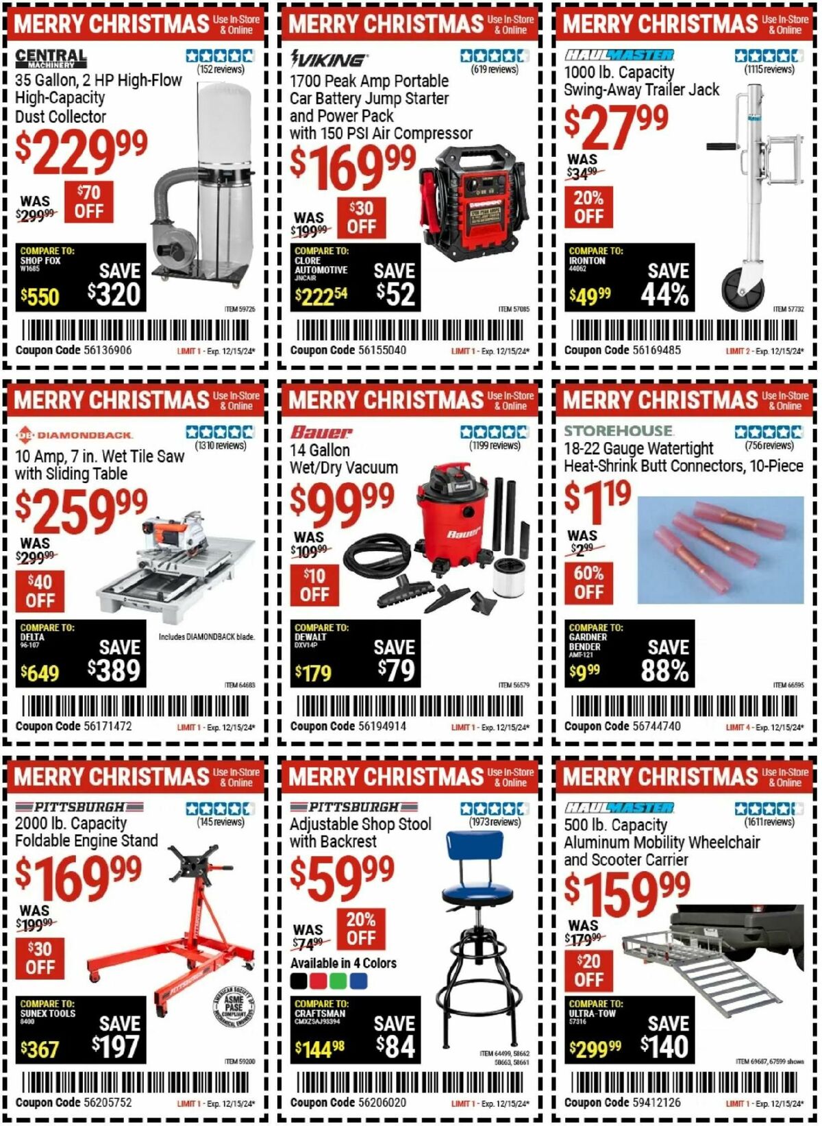 Harbor Freight Tools Weekly Ad from December 16