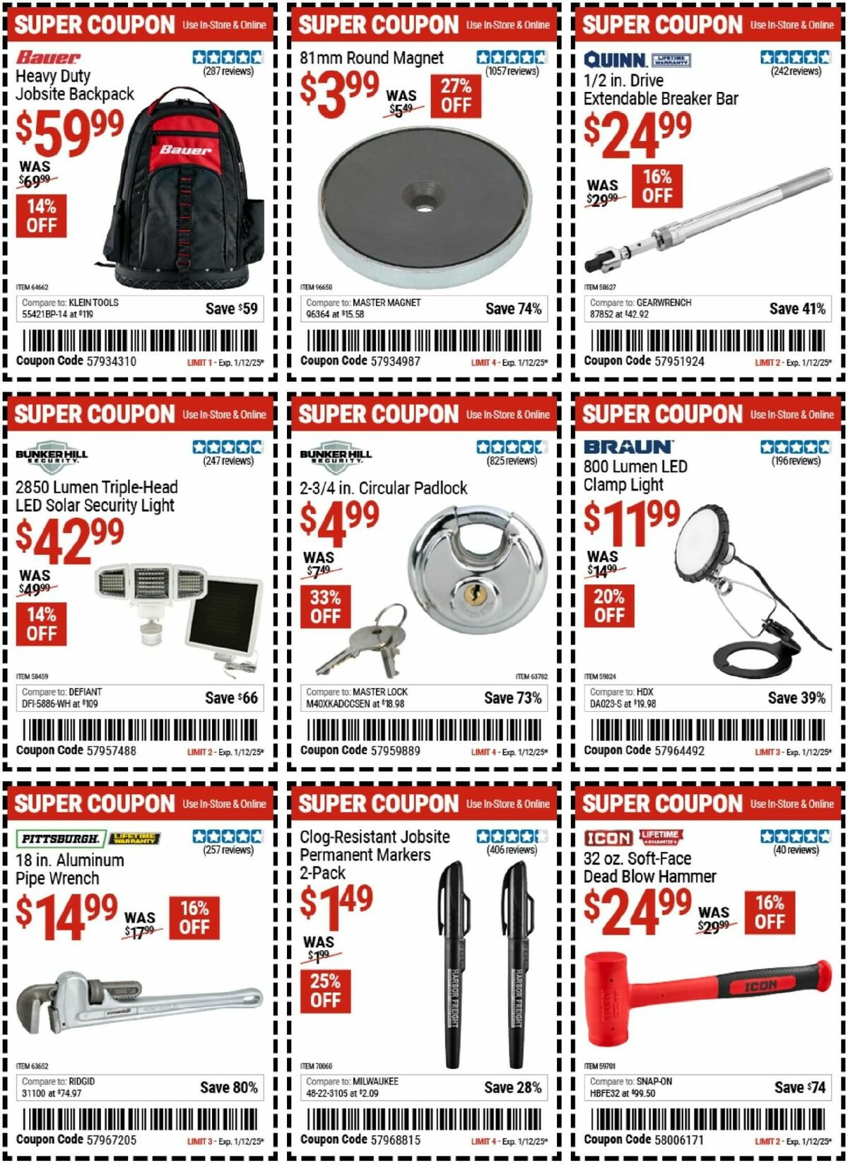 Harbor Freight Tools Weekly Ad from December 30