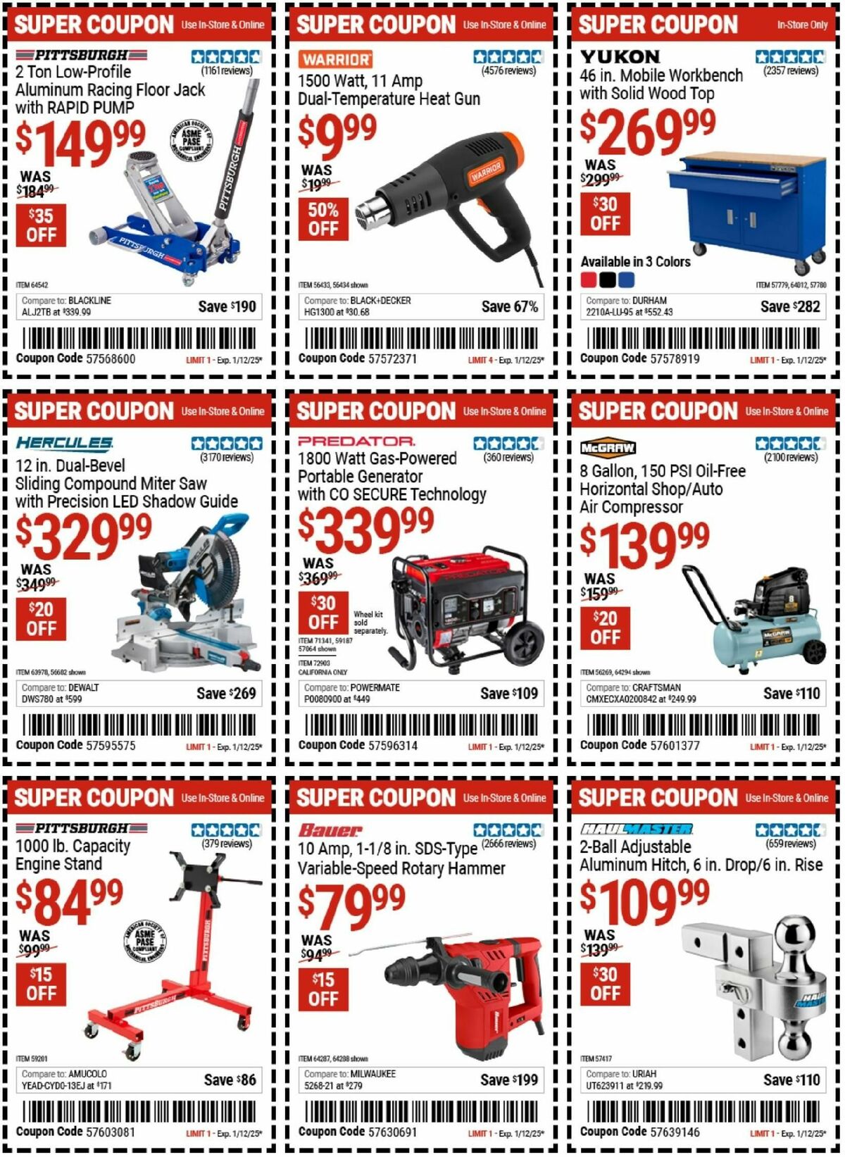 Harbor Freight Tools Weekly Ad from December 30