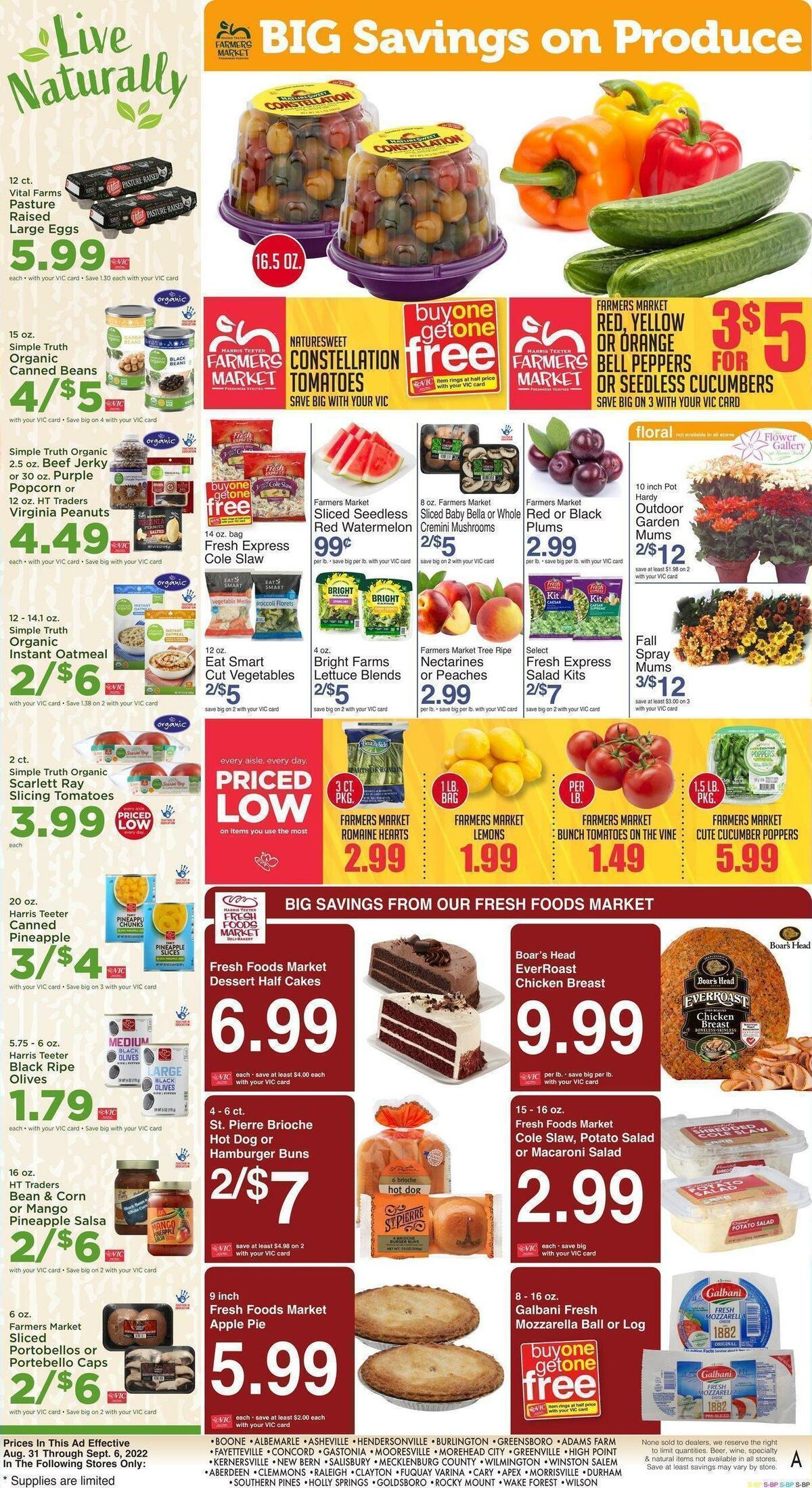 Harris Teeter Weekly Ad from August 31