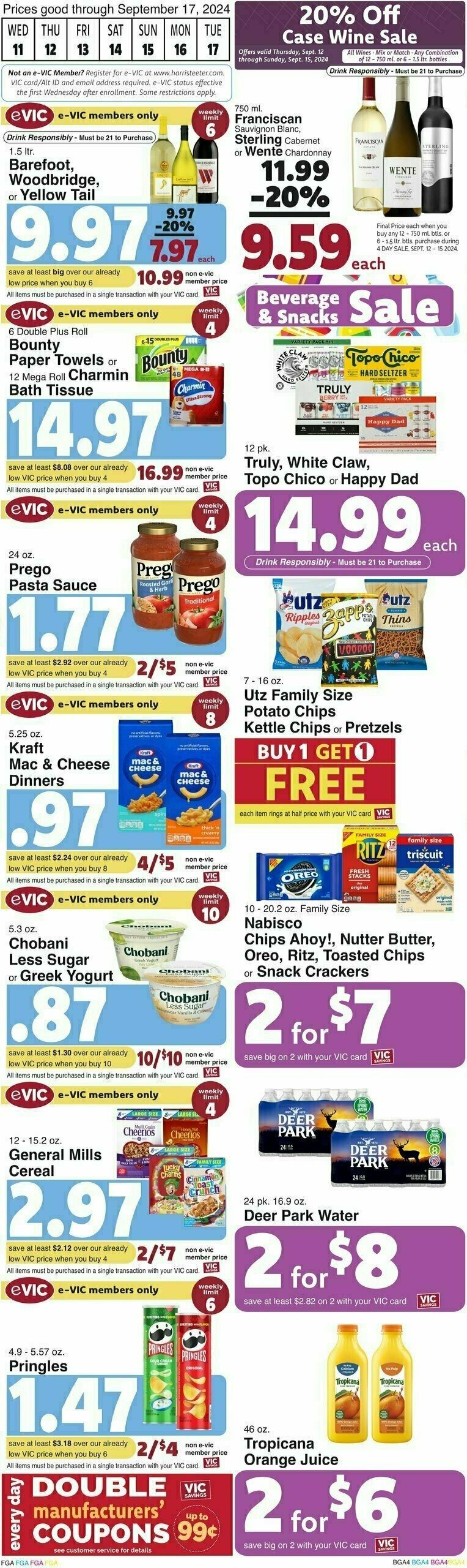 Harris Teeter Weekly Ad from September 11