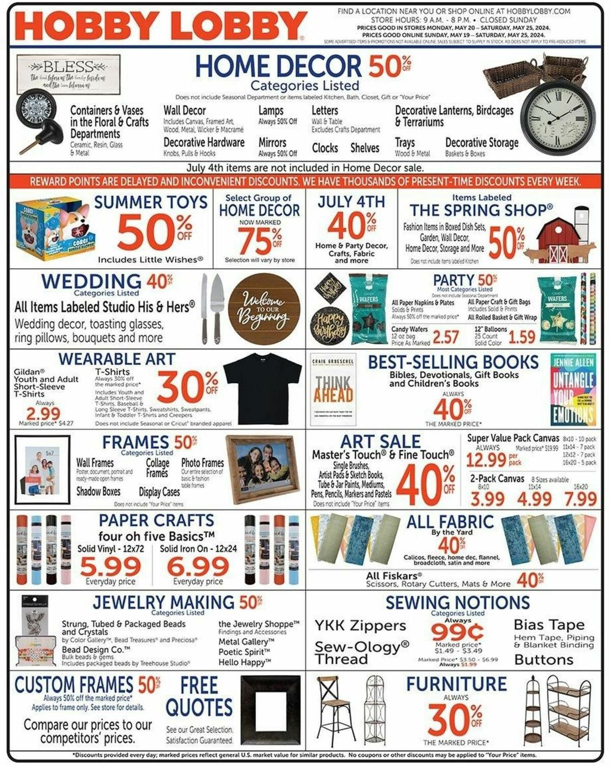 Hobby Lobby Weekly Ad from May 19