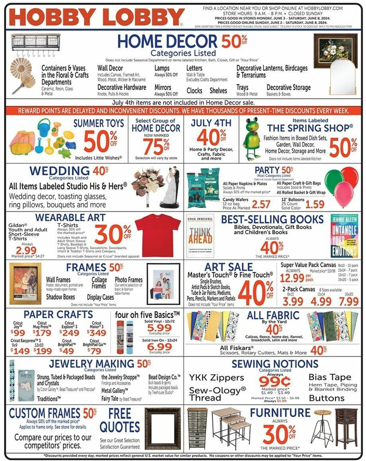 Hobby Lobby Weekly Ad from June 2