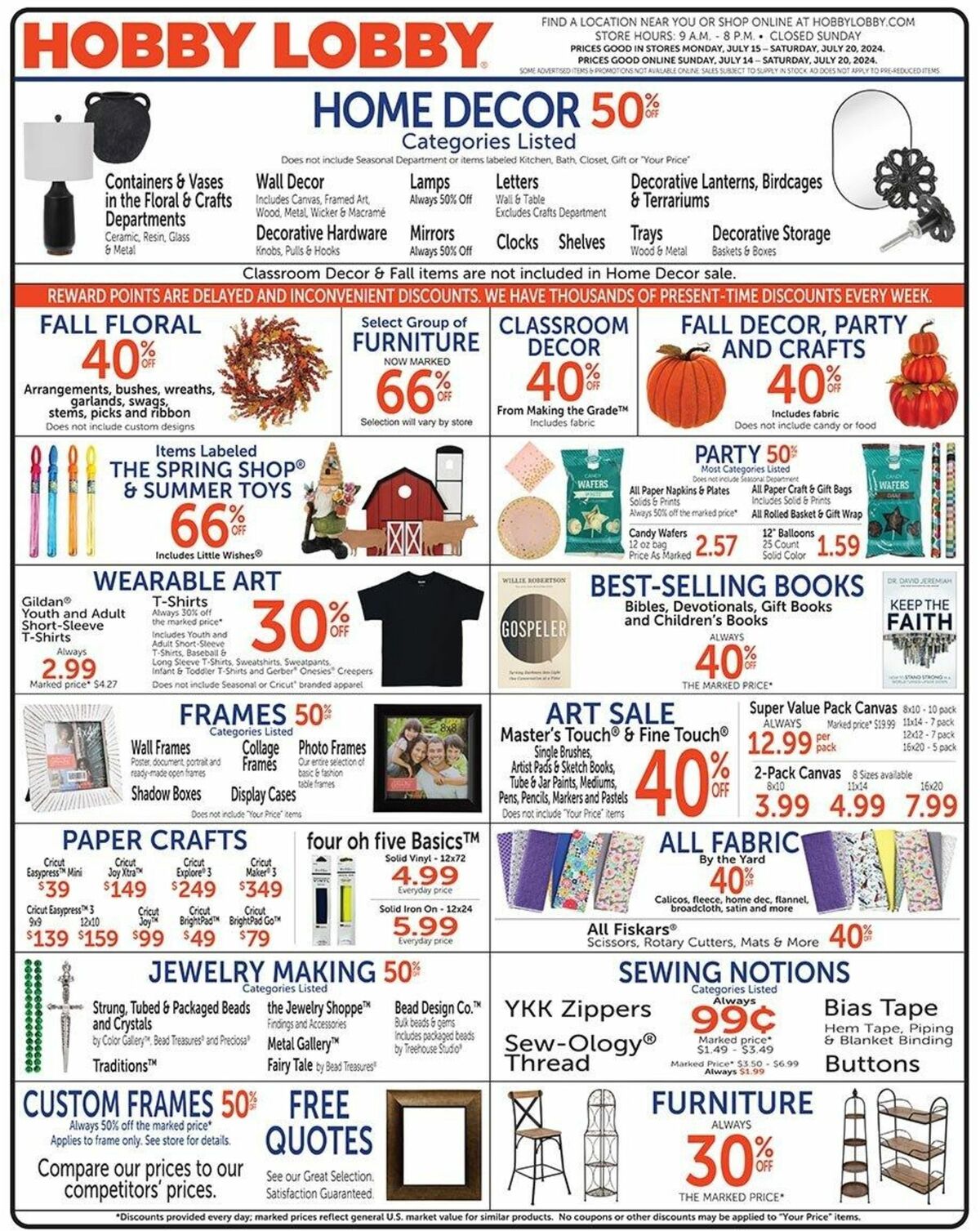 Hobby Lobby Weekly Ad from July 14