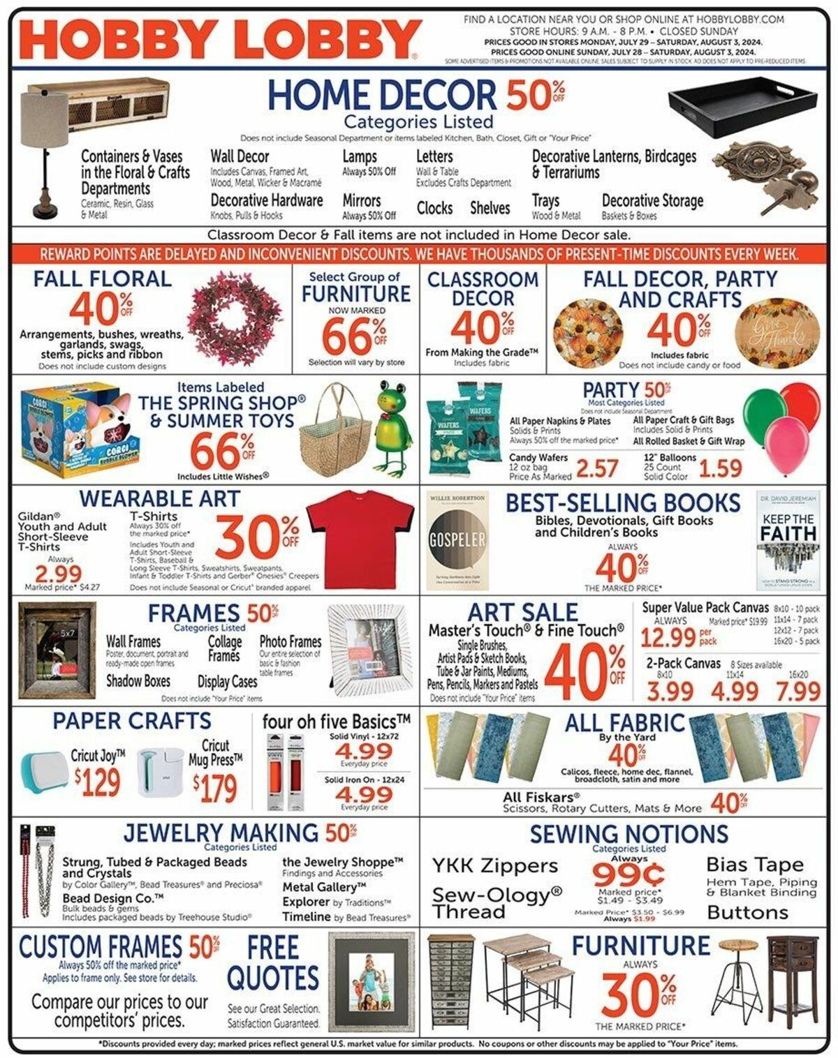 Hobby Lobby Weekly Ad from July 28