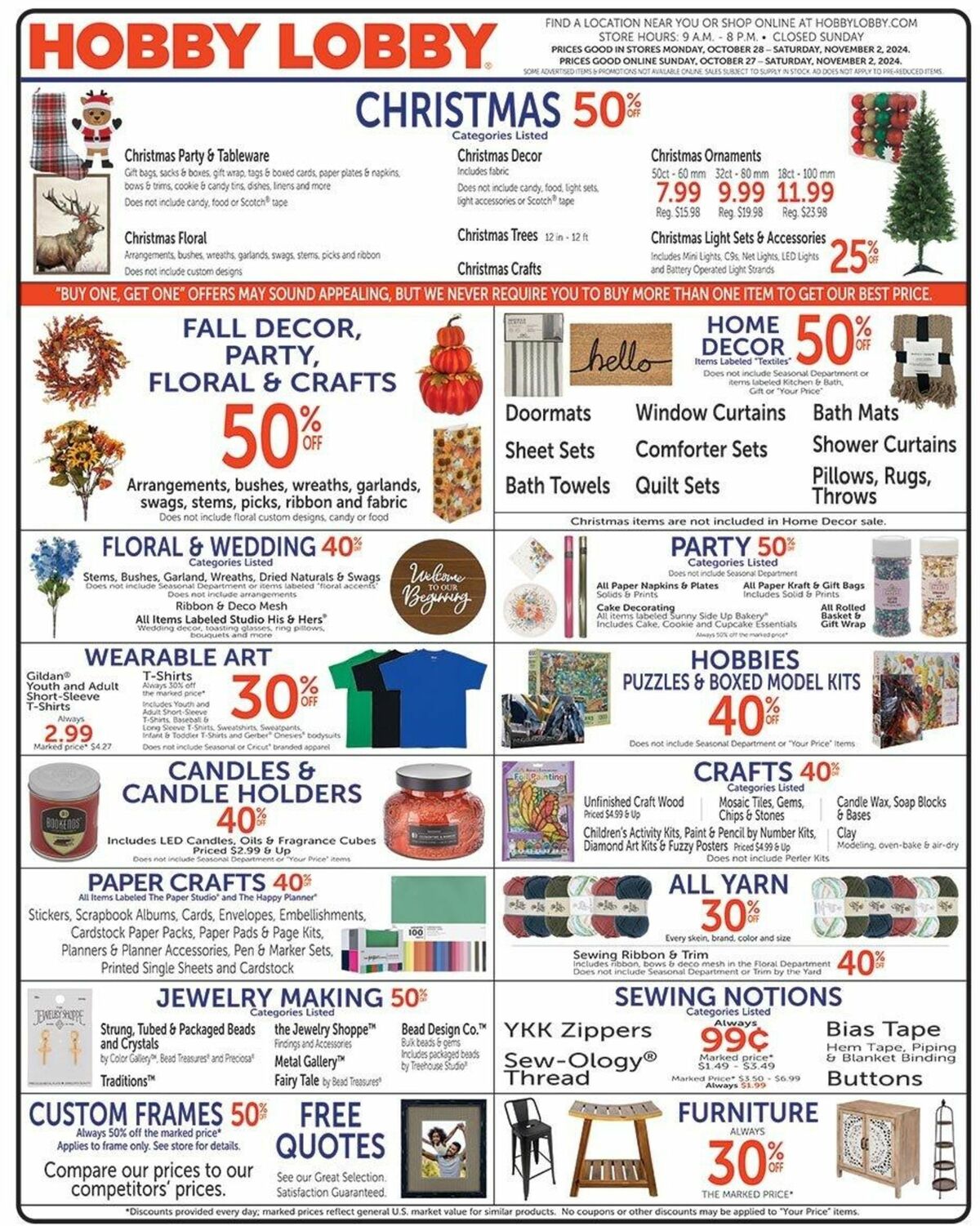 Hobby Lobby Weekly Ad from October 27