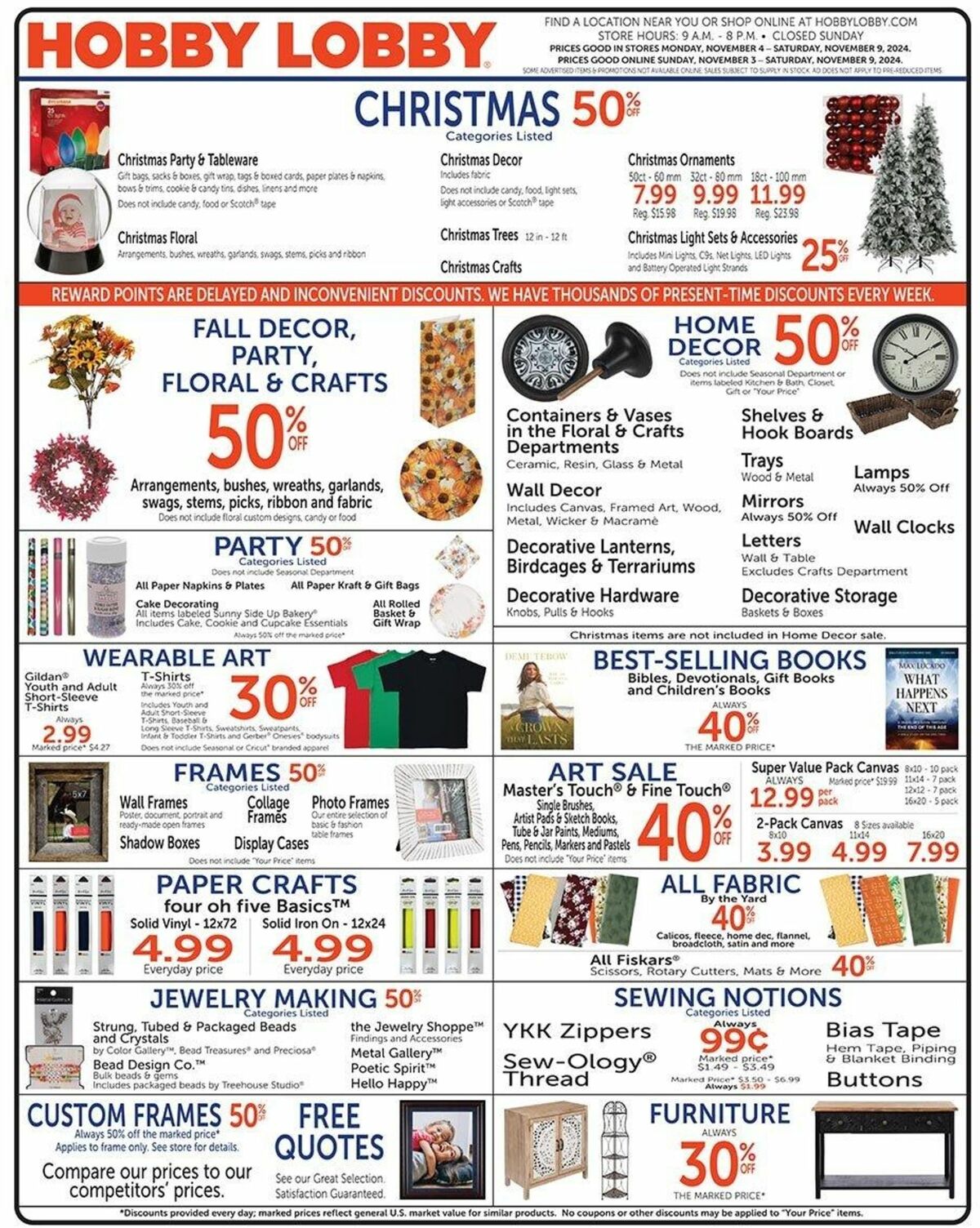 Hobby Lobby Weekly Ad from November 3